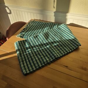 Crate And Barrel 14x90 Teal Table Runner